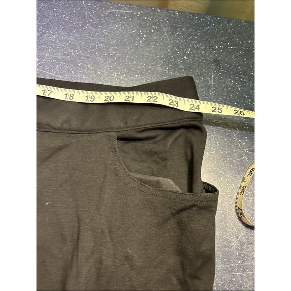 Lane Bryant Wide Leg Trousers Black Stretch Elastic Waist Pockets Sz 30/32 - Picture 6 of 9